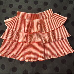 Red White Striped Skirt